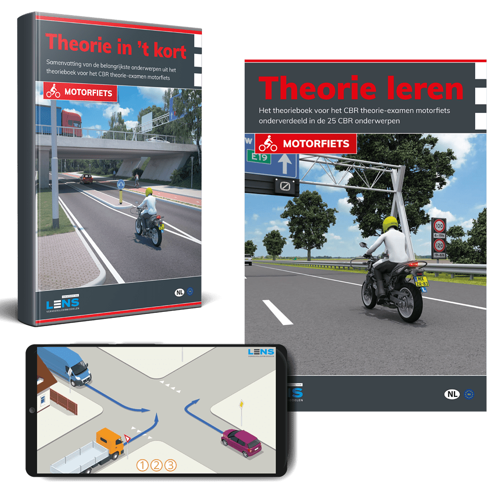 Motor Theorieboek + Motor Samenvatting + Mobiele Apps - Theorie Leren Motor 2021 - Lens Media